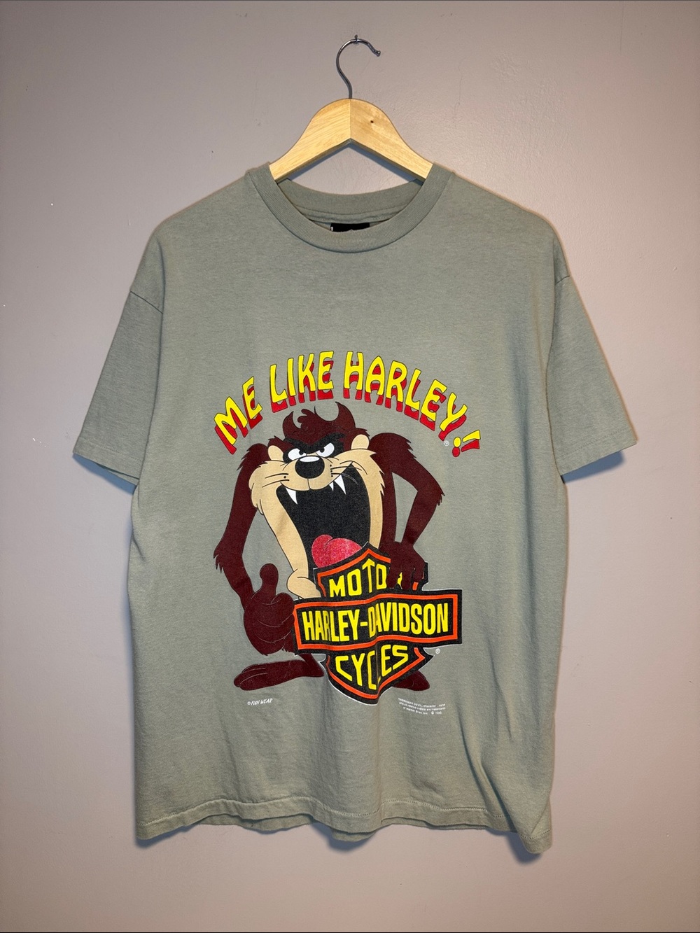 Vintage 1992 Tasmanian Devil Harley Davidson T-Shirt / Large / Me Like Harley!